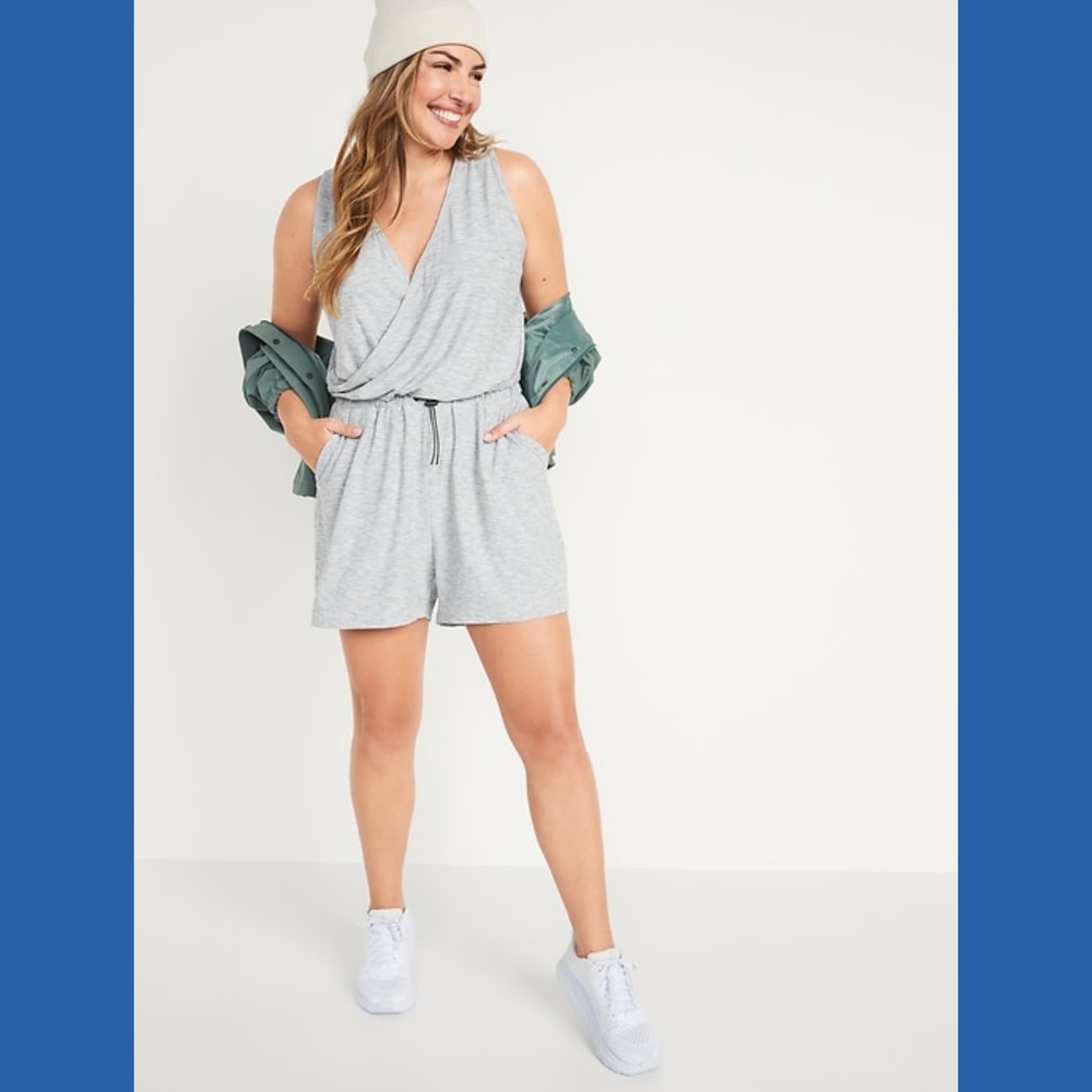 Old Navy Breathe ON Cross-Front V-Neck Romper XL